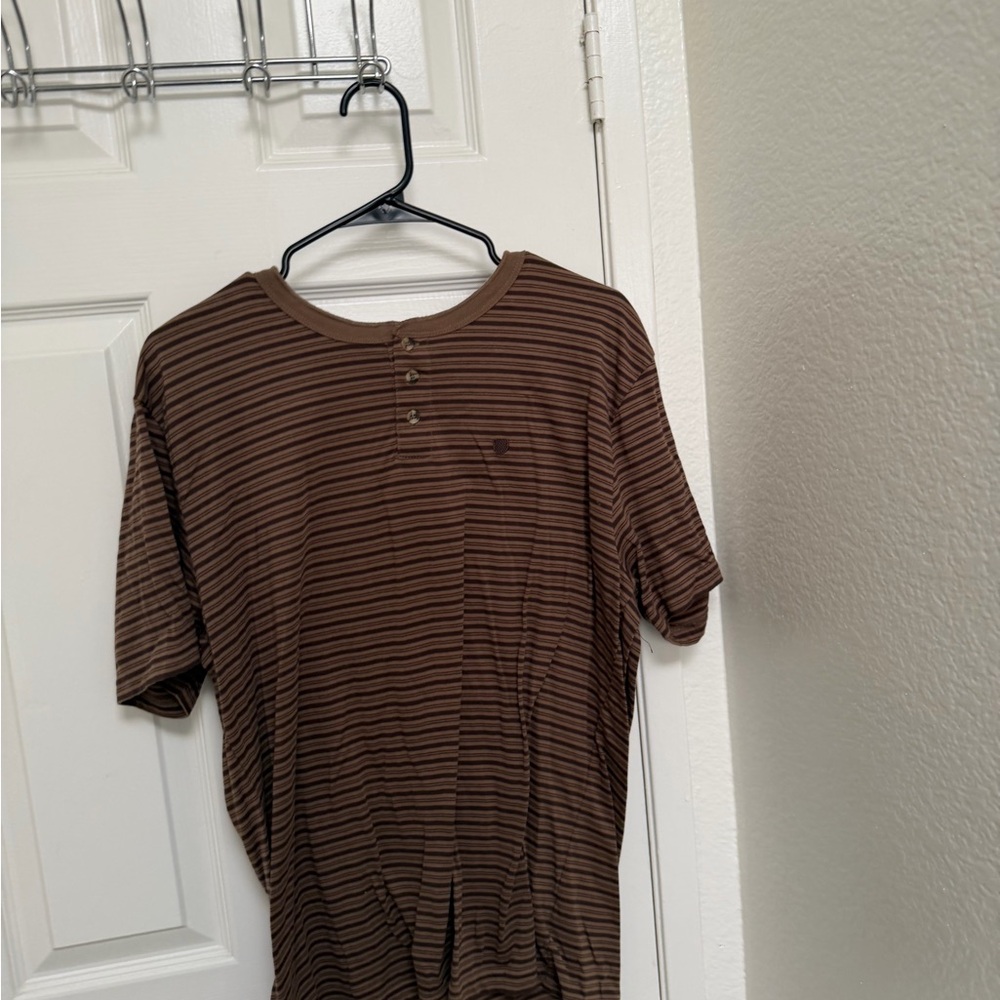 Brixton Brown Striped Short Sleeve Tee